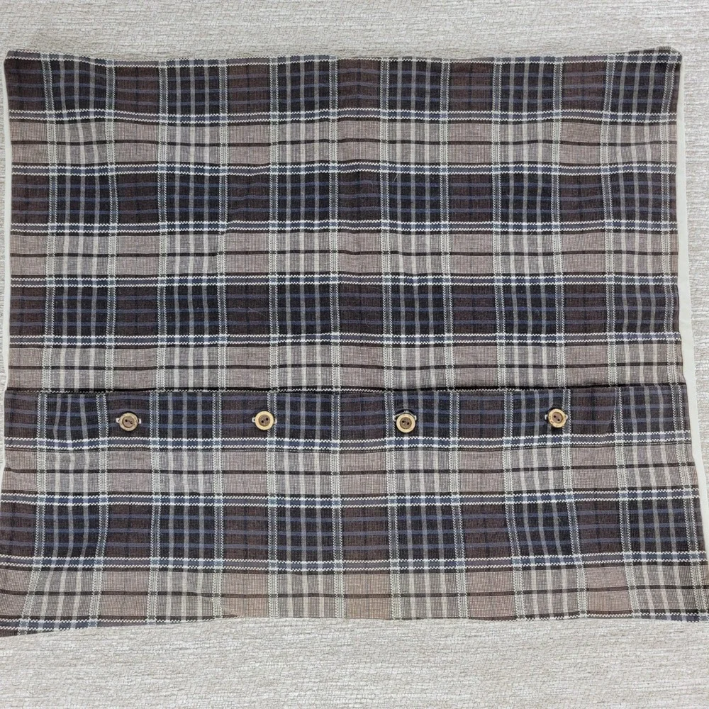 IKEA Alvine Lov Embroidered Floral Pillow Cover 20x24 Cream Cotton Plaid Back - Picture 15 of 16